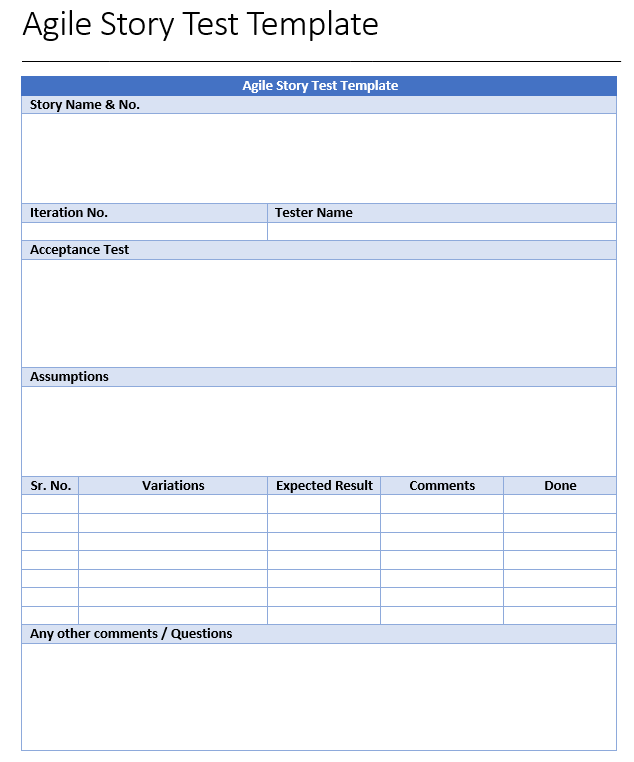 test plan template for agile testing